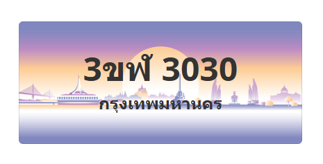 ทะเบียนสวย 3030 ขายทะเบียน 3030 3ขฬ 3030