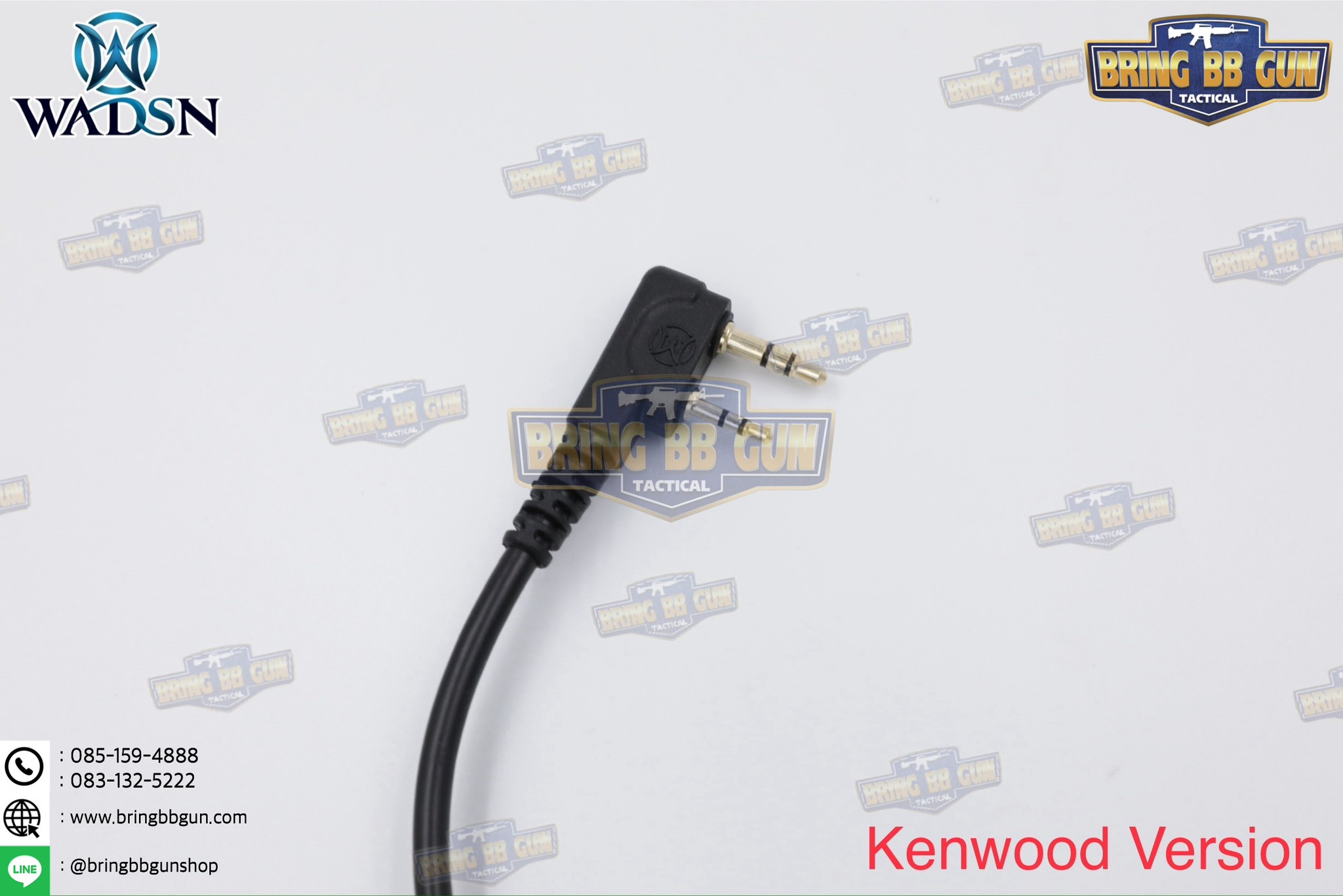 สาย PTT ทรง TCI Tactical ยี่ห้อ WADSN (สาย Push to Talk) (สาย PTT ทรง TCI Tactical) (Tactical PTT (Press-to-Talk) for High-Impedance Headsets) (PTT Military Standard Version)