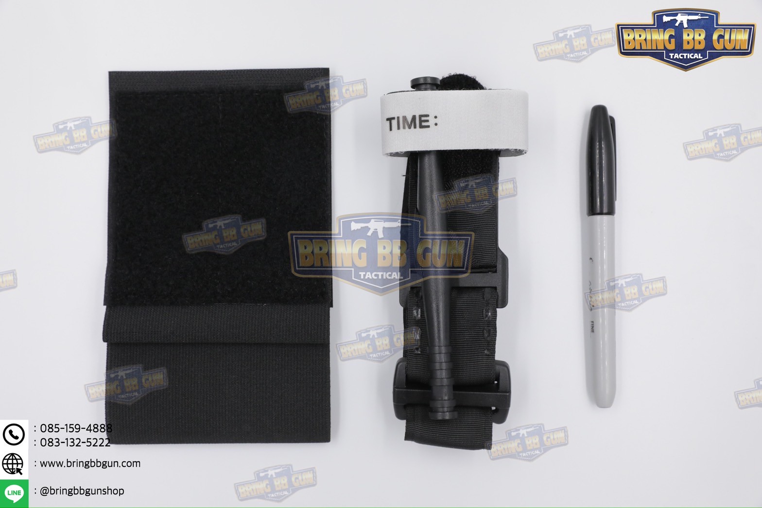 สายรัดเก็บทูนิเก้ แบบติดเข็มขัดยุทธวิธี/เสื้อเวส Version 2 ยางยืด(สำหรับเก็บทูนิเก้) แบบติดเข็มขัดยุทธวิธี/เสื้อเวส สายรัดจัดเก็บอุปกรณ์ทูนิเก้ แบบตีนตุ๊กแก (Belt Mounted Elastic Tourniquet Version 2) (Elastic TQ Holder) (Tourniquet Holder)