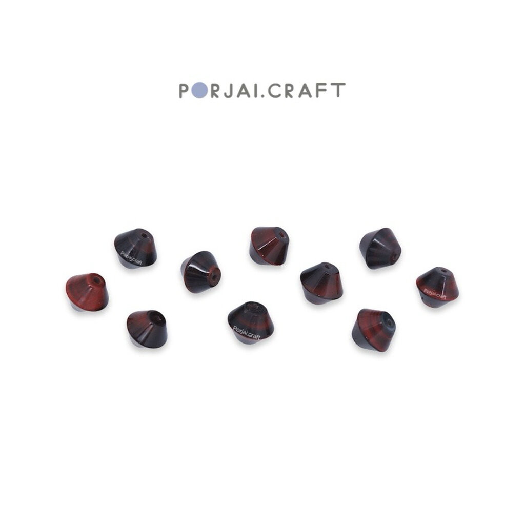 Red Tiger Eye Bicone Shape Beads ลูกปัดเรดไทเกอร์อาย 9mm