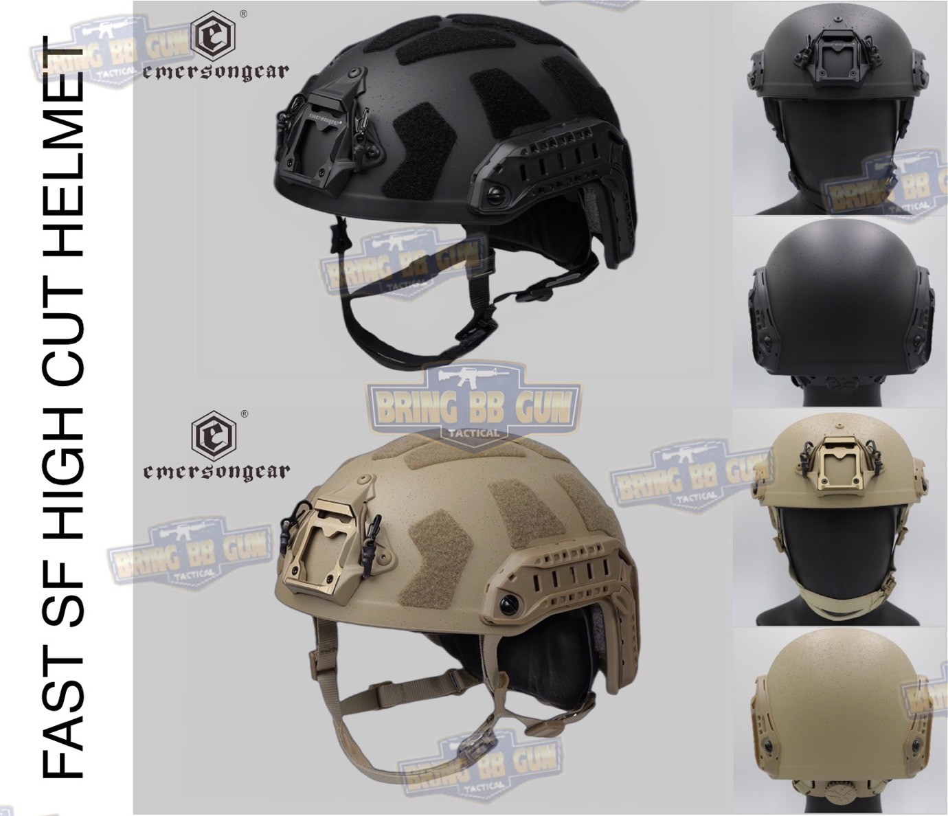 หมวก FAST SF SUPER HIGH CUT ยี่ห้อ Emerson (Emersongear Fast SF Super High Cut Tactical Helmet) (Ultra High Cut) (Super High Cut) (Tactical Helmet) (OPS-C)