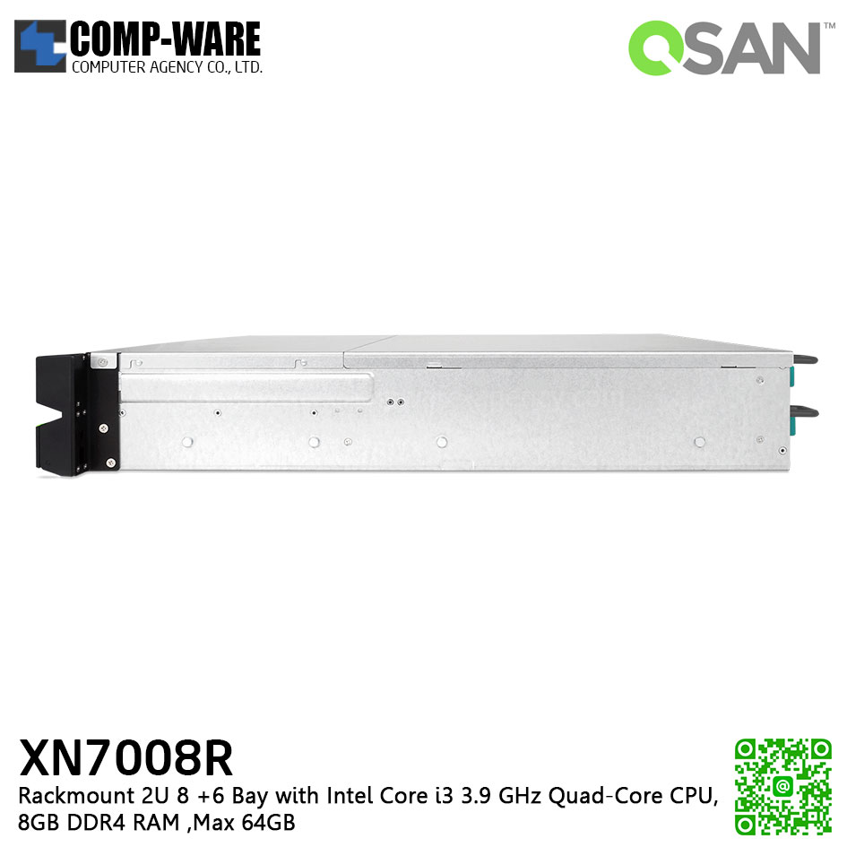 QSAN (8+6 Bays) XCubeNAS XN7008R (8GB RAM) Rackmount 2U NAS Storage , No HDD
