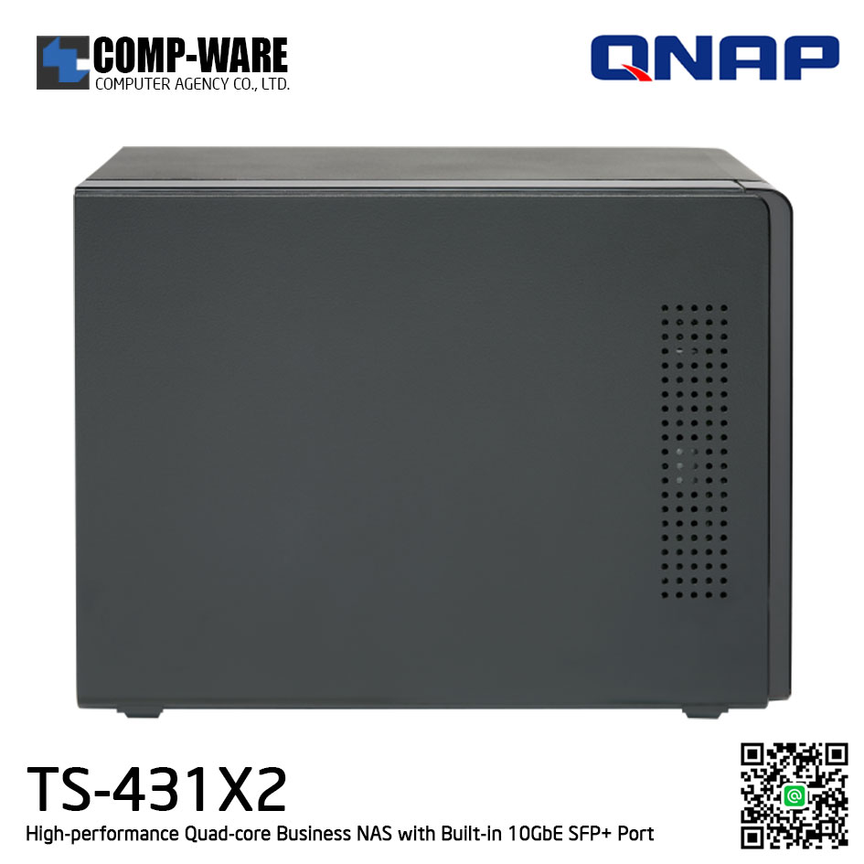 QNAP NAS (4-Bay) TS-431X2 (2GB RAM up to 8GB) High-performance Quad-core Business NAS with Built-in 10GbE SFP+ Port, no HDD // ** สินค้า EOL หมดแล้วหมดเลย กรุณาสอบถามสถานะสินค้าล่าสุดก่อนสั่งซื้อค่ะ **