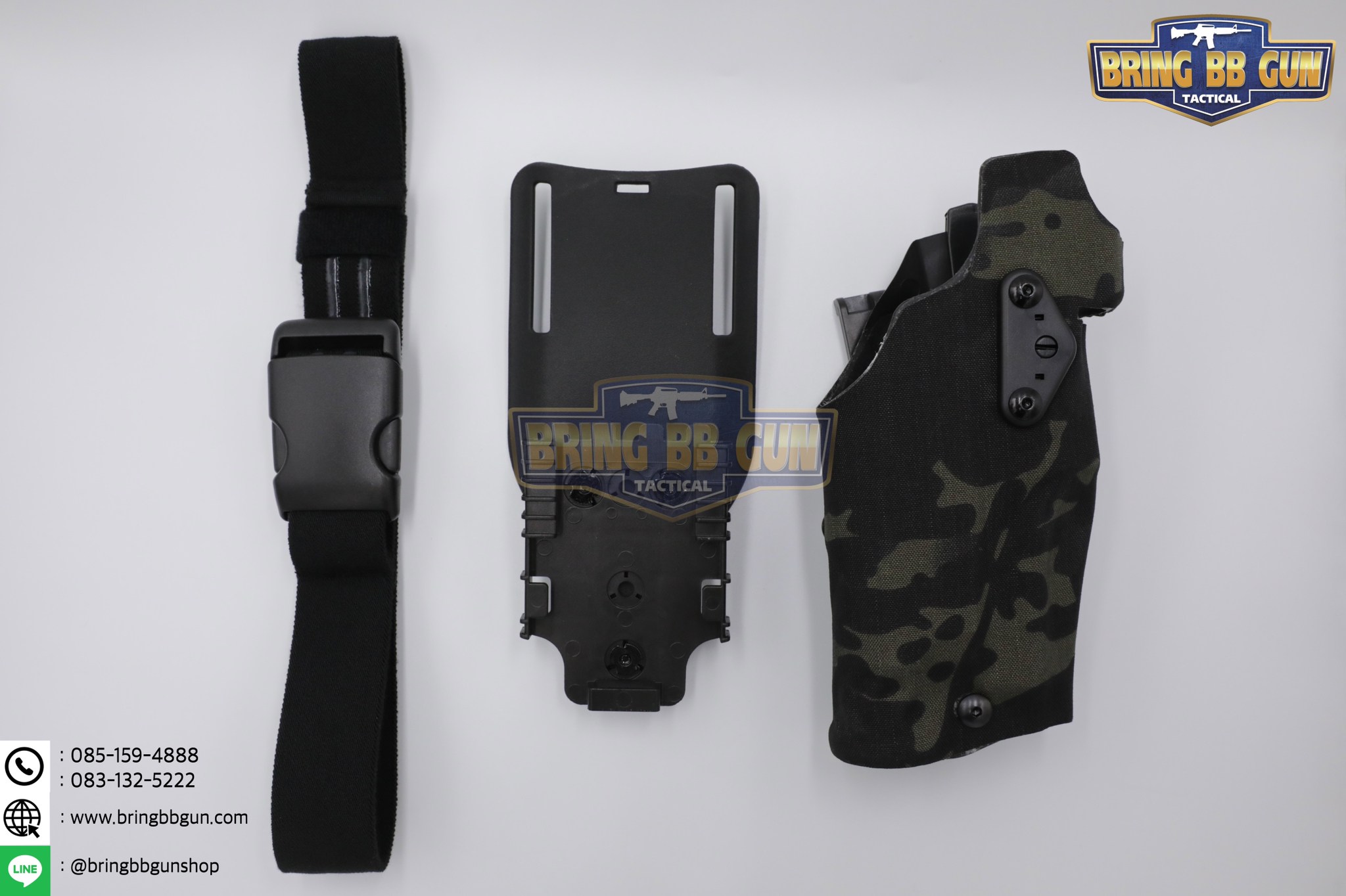 ซองปืนพกนอกปลดนิ้วโป้ง สำหรับGlock และ ไฟฉาย (Glock 17 + X300) ◼ มือขวา ◼