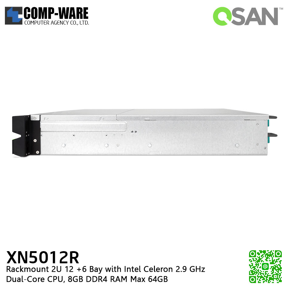 QSAN (12+6 Bays) XCubeNAS XN5012R (8GB RAM) Rackmount 2U NAS Storage , No HDD