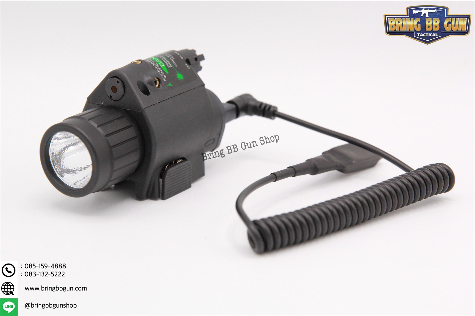 ไฟฉาย และ เลเซอร์ (สีเขียว) ติดปืน รุ่นM6