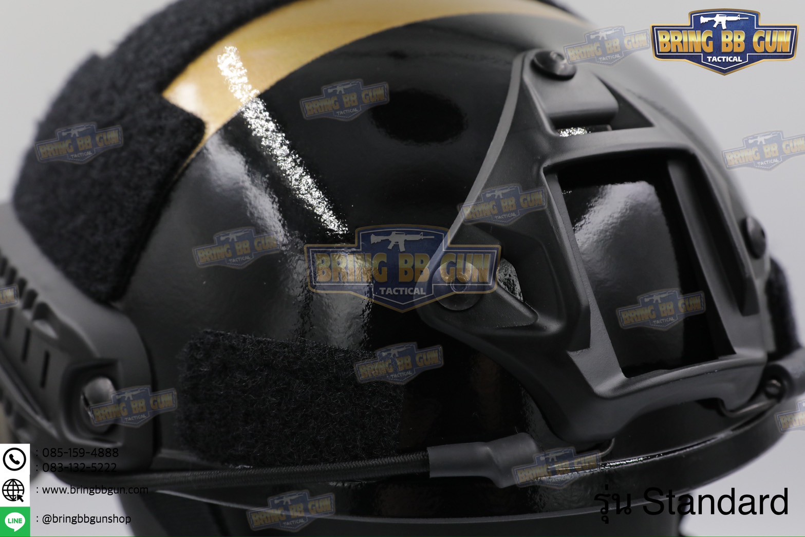 หมวกสายตรวจทรง Fast (หมวกฟาส) หมวกฟาส สีทอง-ดำ (Fast Helmet)