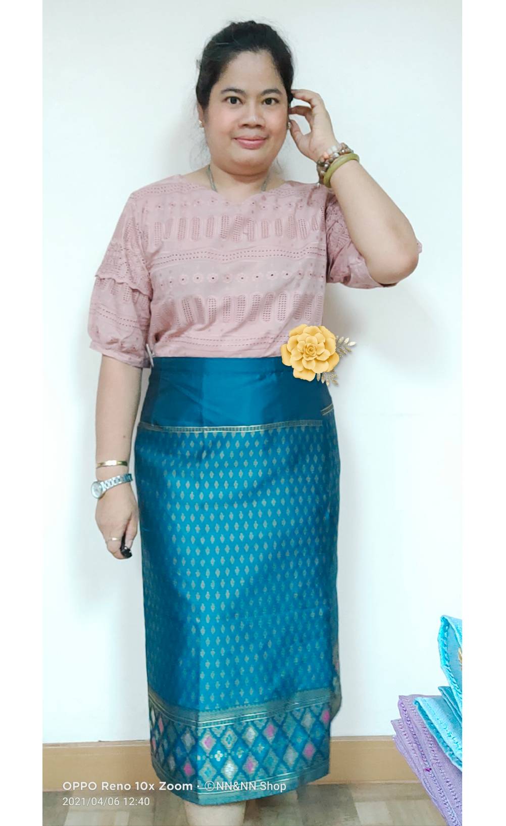 NNandNN Shop 5 0003 ผ้าถุงทรงป้ายแบบติดตะขอ 2 คู่ สั้น