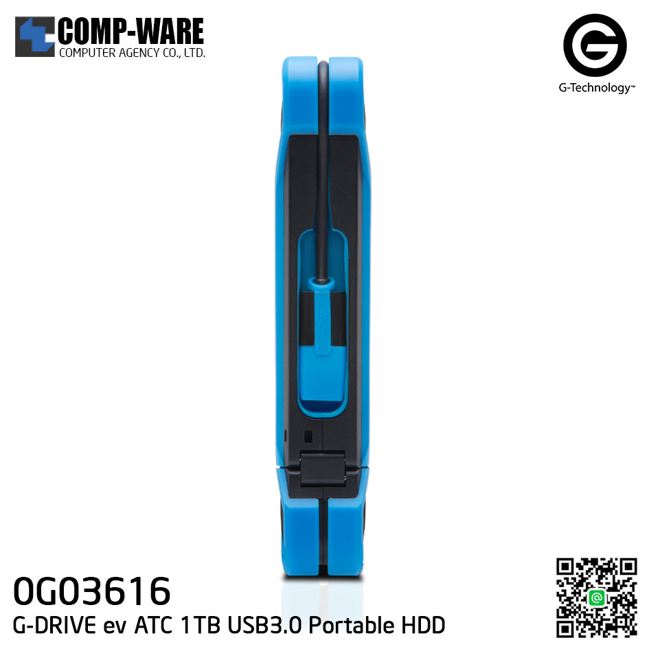 G-Technology G-DRIVE ev ATC 1TB 7200RPM USB3.0 Portable Hard Drive - 0G03616