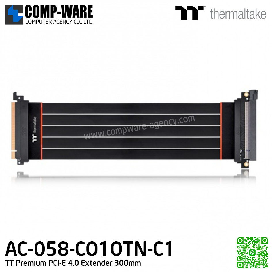 Thermaltake TT Premium PCI-E 4.0 16X Extender 300mm (Black) AC-058-CO1OTN-C1 รับประกัน 1เดือน