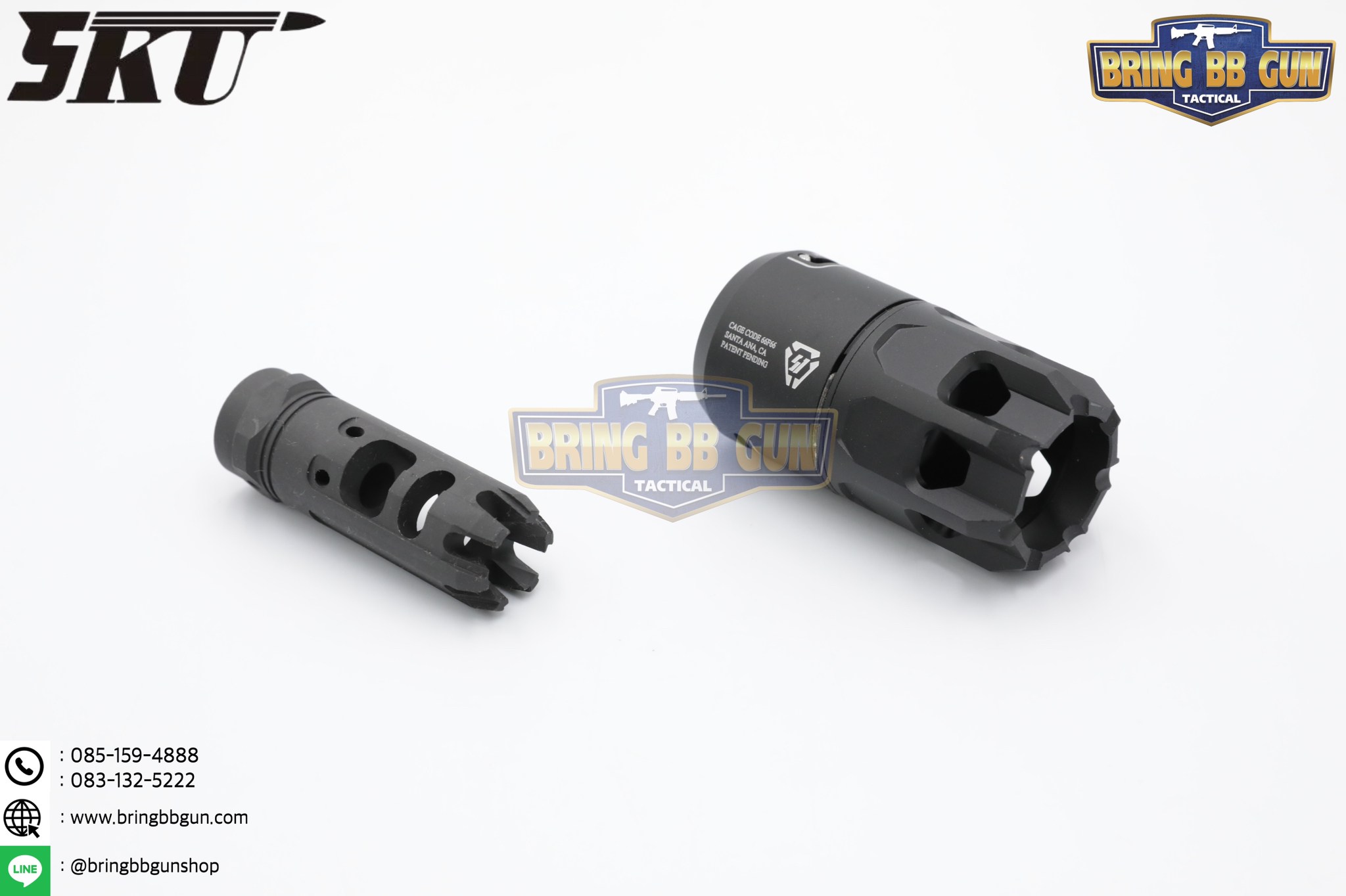 หัวคอม+ปลอกลดแสง Strike Industries ทรง Oppressor ยี่ห้อ 5KU (5KU Strike Industries Oppressor (Blast Shield) with King Comp Flash Hider) (Oppressor + King Comp Flash Hider)