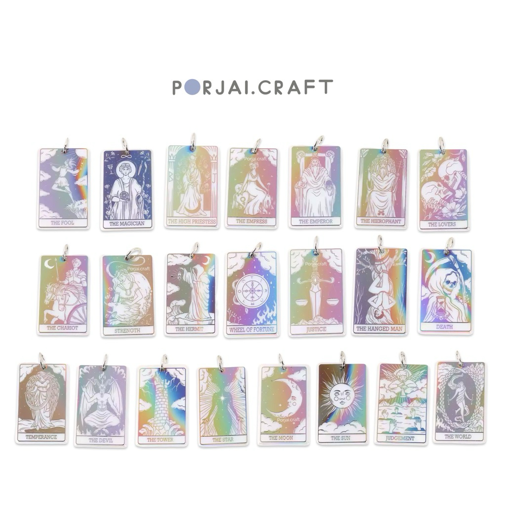 จี้ไพ่ทาโรต์ Tarot Acrylic Pendants - AB Color