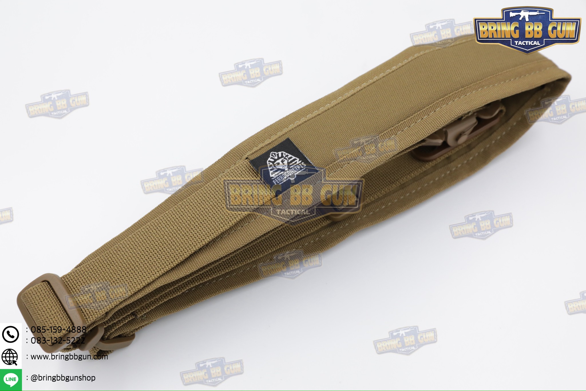 สายสะพายปืน ทรง Ferro (สายสะพายปืนยุทธวิธี 2 จุด) (Padded Sling) (The Slingster) (Adjustable dual point tactical function rope)