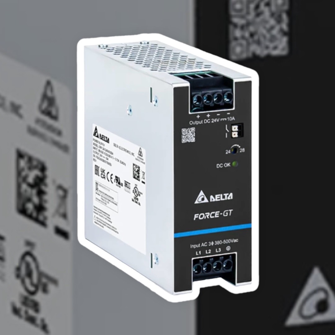 Delta CliQ DIN Rail Power Supply DRF-24V240W3GBA 240W, 24Vdc/10A 380V(3-Phase)