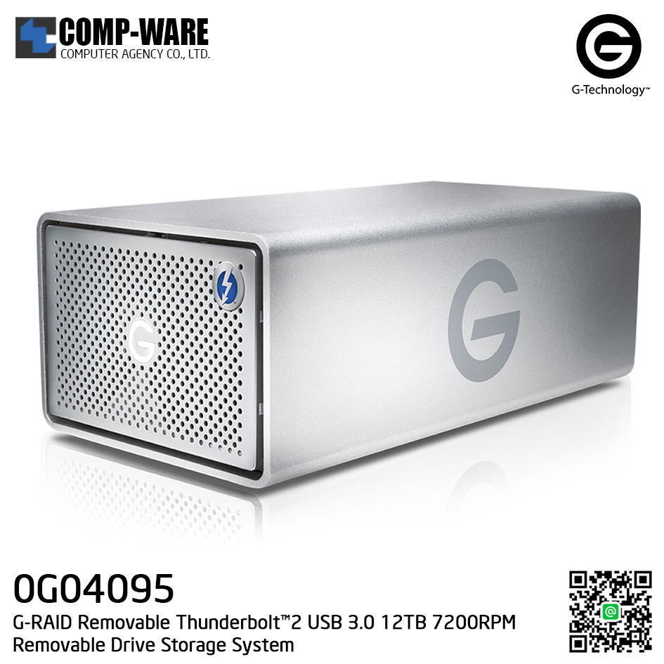 G-Technology G-RAID Removable Thunderbolt™2 USB3.0 12TB 7200RPM Removable Drive Storage System - 0G04095