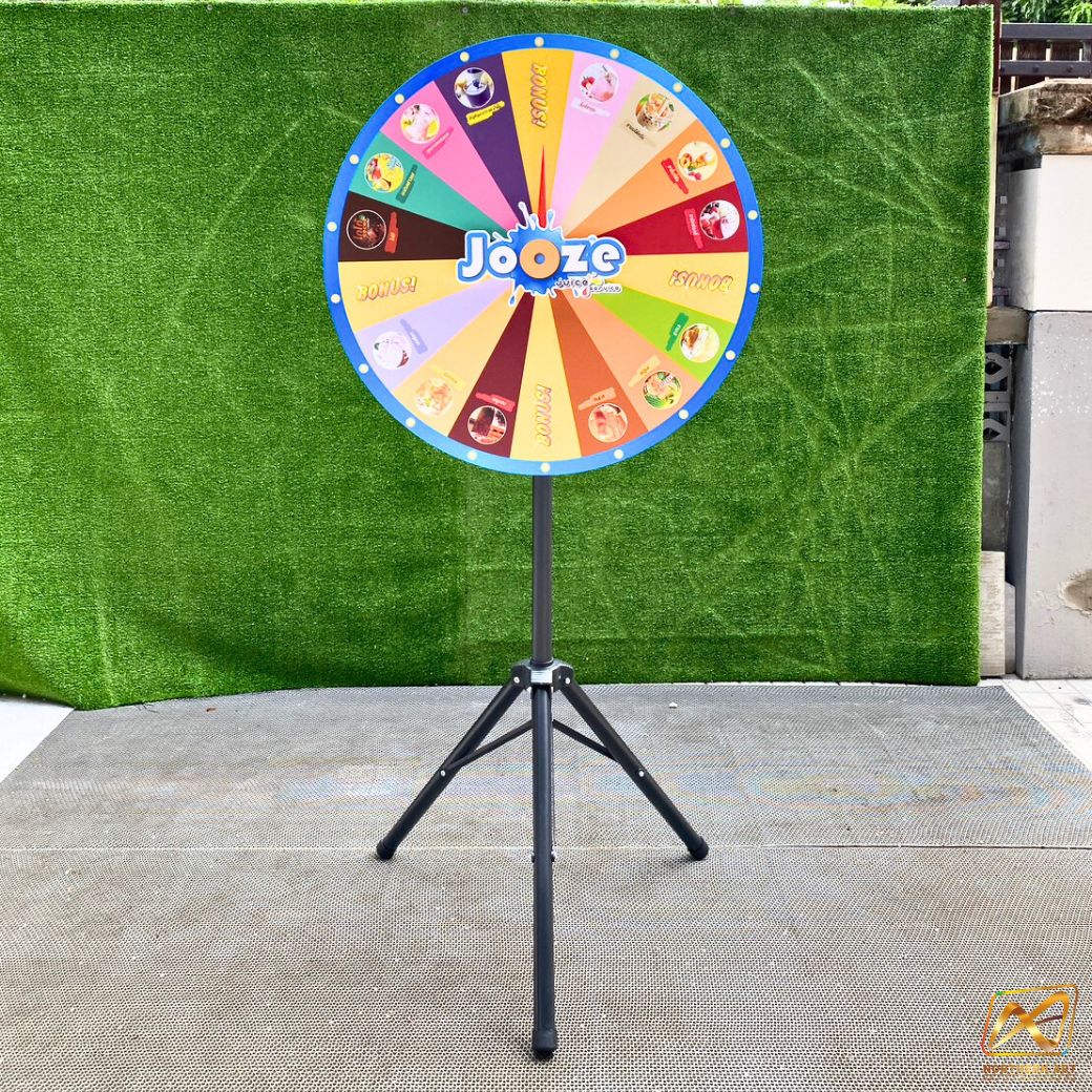 เกมส์วงล้อตั้งพื้น รุ่น 3 ขา ขนาดวงล้อ 60-100 ซม.ปรับระดับได้ 100-157 ซม. จัดเก็บง่าย เคลื่อนย้ายสะดวก