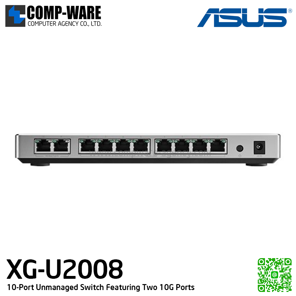 ASUS XG-U2008 Unmanaged 2-Port 10G, 8-Port Gigabit Switch รับประกัน 3 ปี