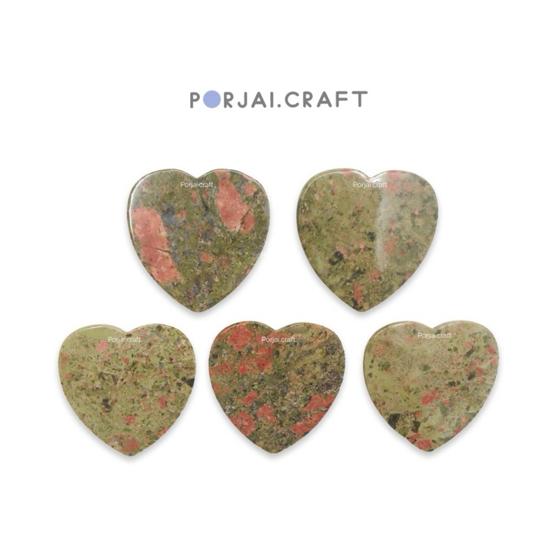 Unakite Heart Griptok ที่ติดโทรศัพท์หัวใจ ยูนาไคต์ 5cm