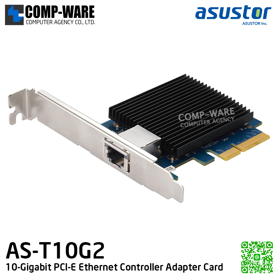 Asustor AS-T10G2 10-Gigabit PCI-E Ethernet Controller Adapter Card (2Y Warranty)