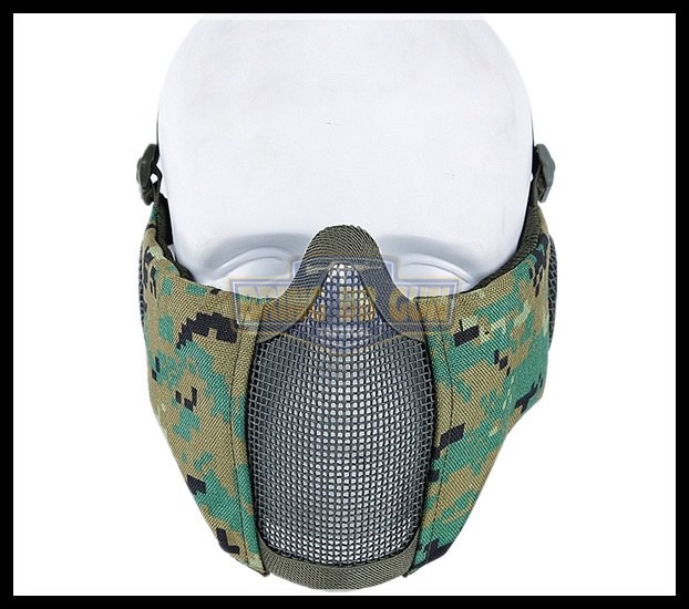 หน้ากากตะแกรงครึ่งหน้า รุ่นแก้มผ้ามีที่ปิดหู