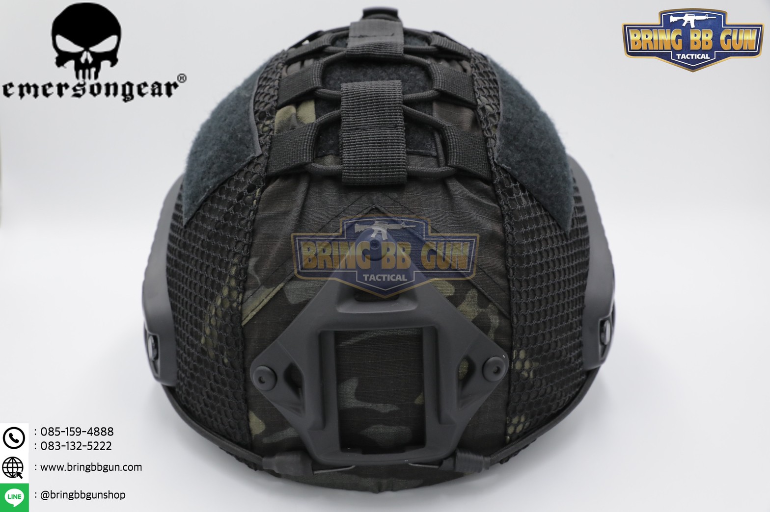 หมวก Fast ยี่ห้อ Emerson + ผ้าคลุมหมวก รุ่น ปรับท้ายทอยได้ (Fast Helmet MH type)
