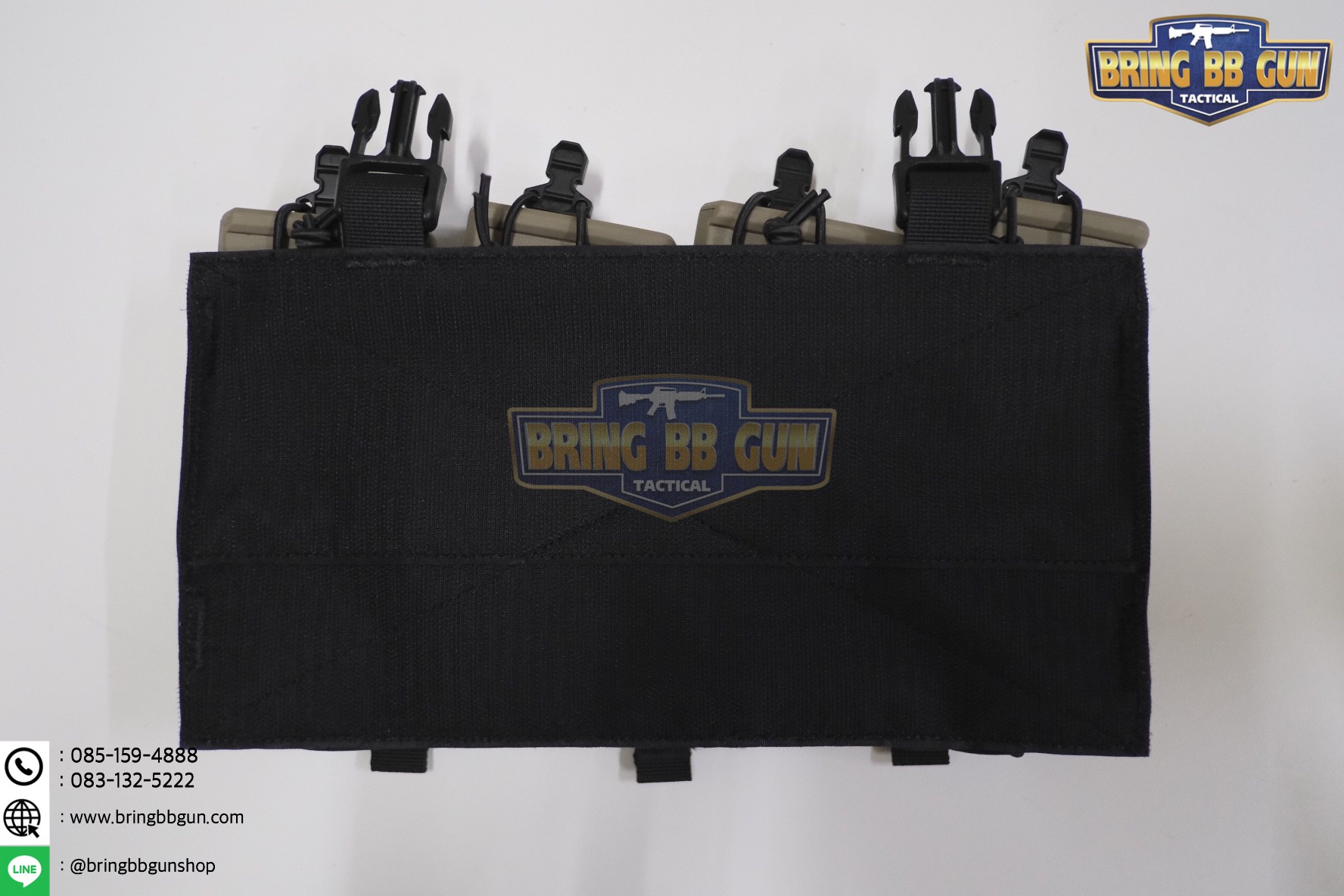 เพ้าแม็กกาซีน 5.56 แบบ4ช่อง ติดเสื้อเกราะ/เสื้อเวส (5.56 Quadruple mag plate) (Velcro Front Panel)