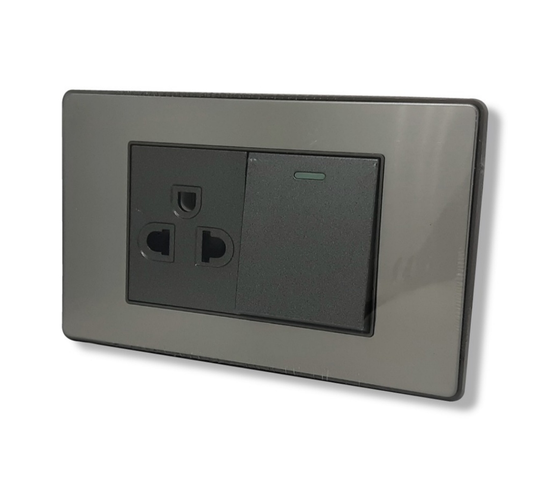 NEW!! หน้ากากกรอบสแตนเลส เต้ารับกราวคู่ ปลั๊กกราวคู่ ชุดปลั๊กไฟ ชุดสวิทซ์ Urban Series