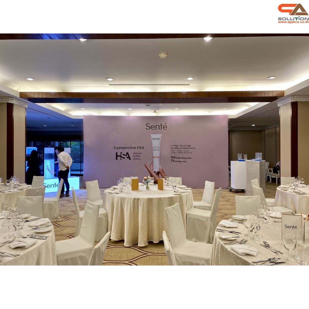 VINYL BACKDROP OUTDOOR แบคดรอบไวนิล ขนาด (W)400-600 x (H)200-300 cm. โครงอะลูมิเนียมพร้อมขาค้ำยัน ถอดประกอบได้ เหมาะกับงานภายนอกอาคาร