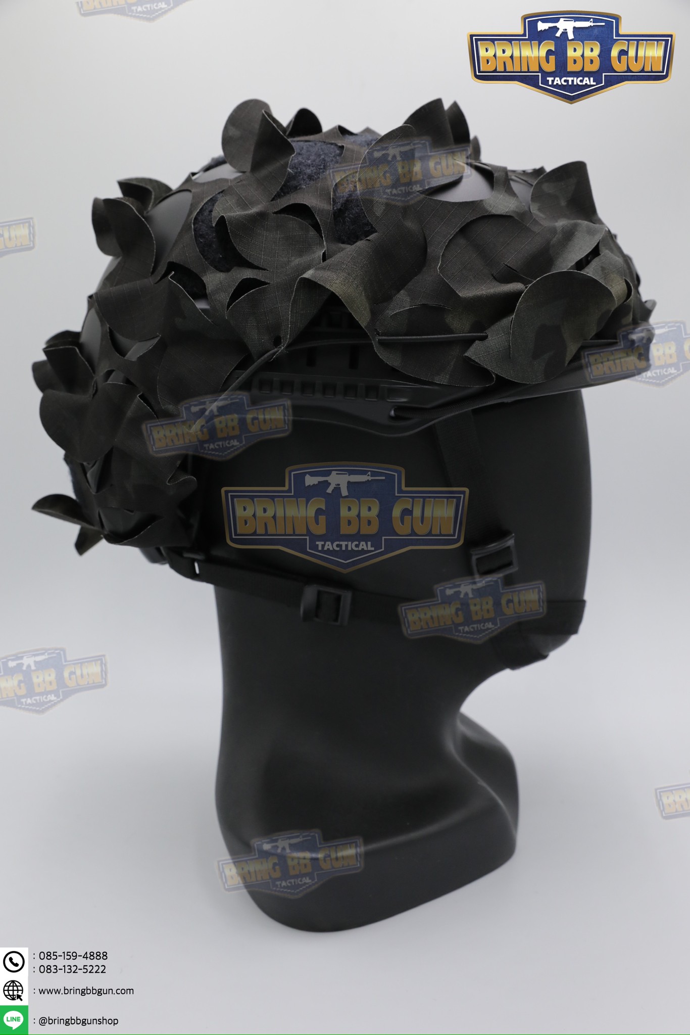 ผ้าคลุมหมวกฟาส แบบตาข่ายพราง (ผ้าคลุมหมวกสำหรับพรางตัว) (Lightweight laser cut helmet cover) (Ghillie Helmet Cover)