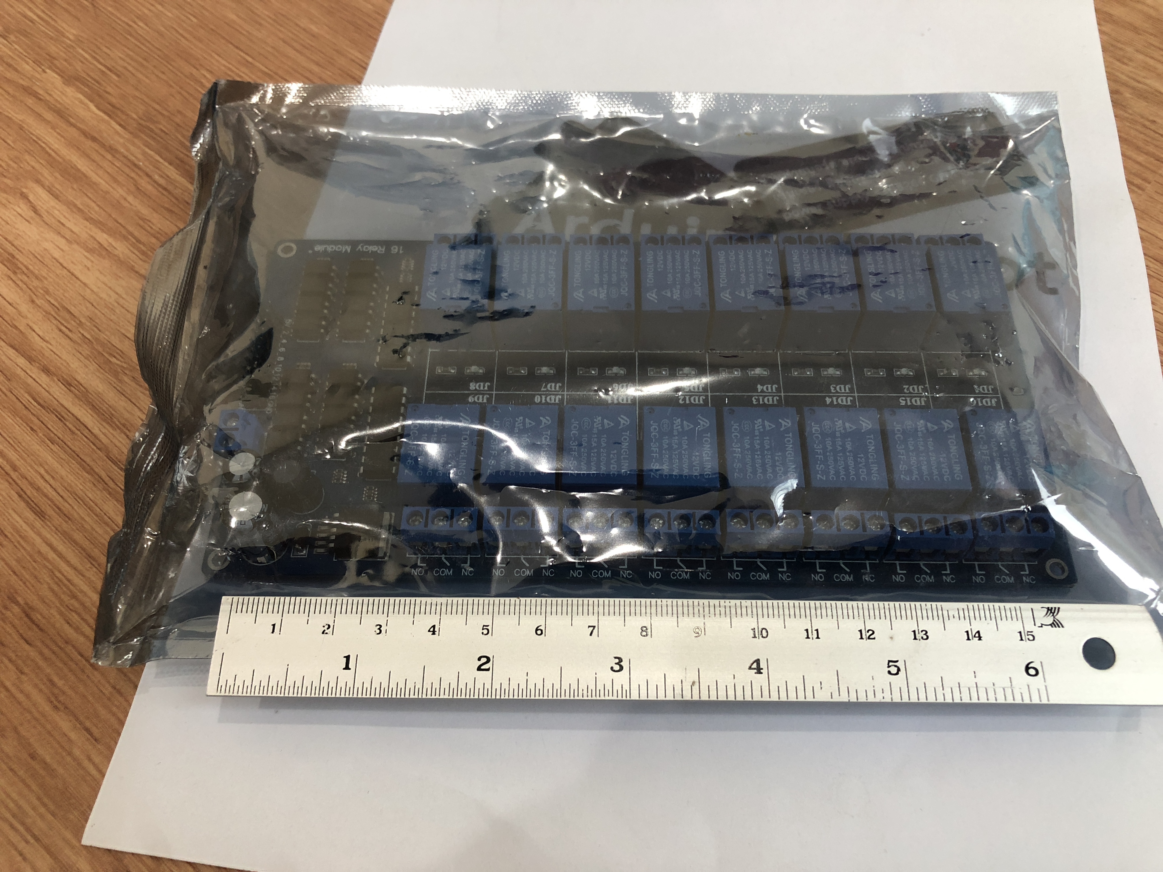 16 Channel Relay module, รีเลย์ 16 ช่อง สัญญาณสั่ง 12V - หัวรีเลย์ยี่ห้อ TongLing