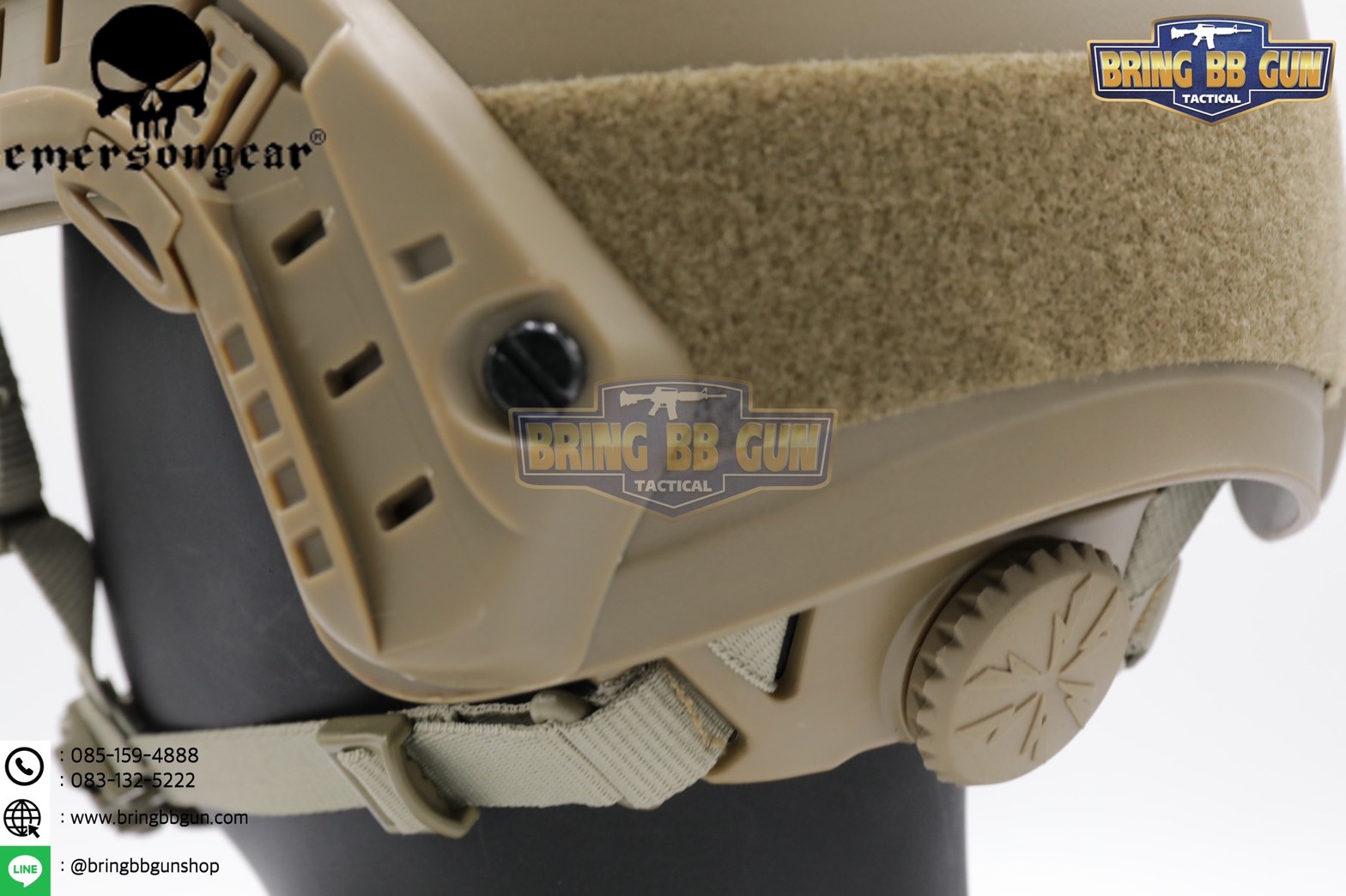 หมวก Fast ยี่ห้อ Emerson รุ่น ปรับท้ายทอยได้ (หมวกฟาส) (Fast Helmet MH type)