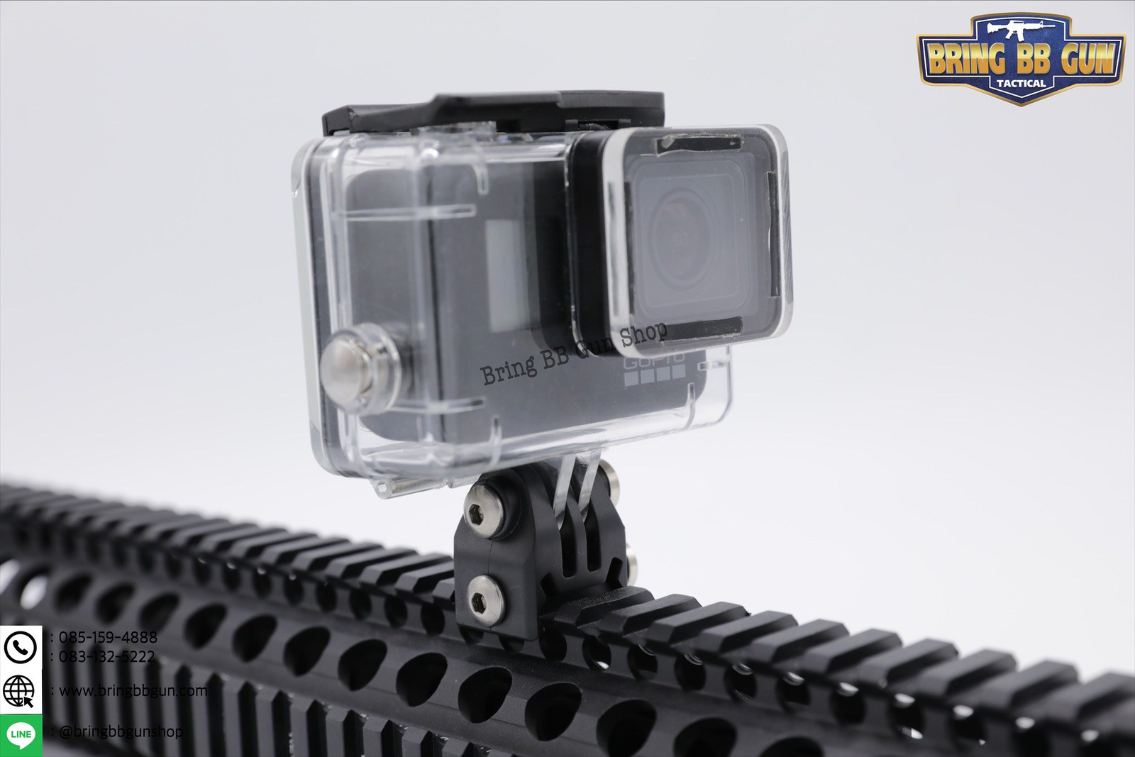 ขาจับกล้อง Action Camera ติดรางรางไฟ (ราง20มม.) (ขาจับกล้อง Go Pro ติดรางรถไฟ ราง20มม.)