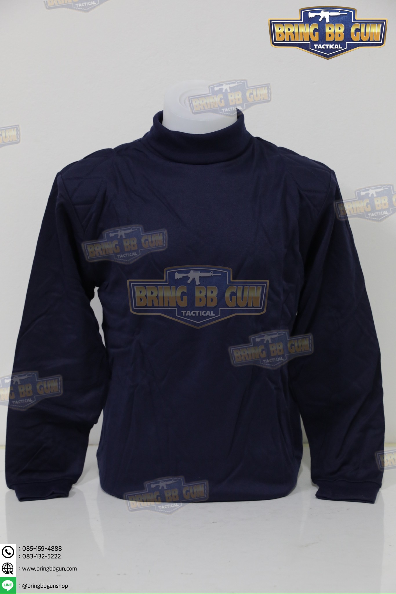 เสื้อยืดแขนยาว บุไหล่ คอเต่า (ผ้า TC)