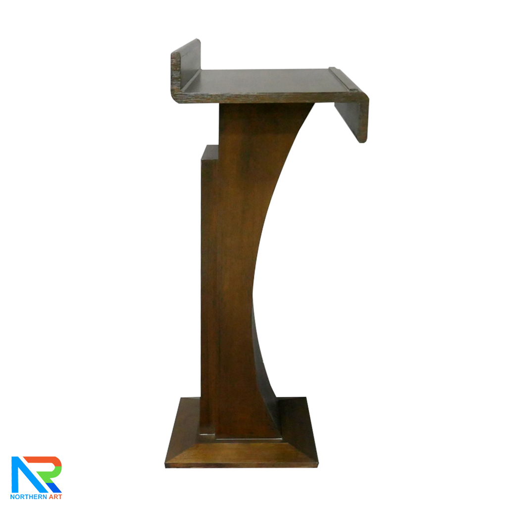 โพเดียมไม้ สีโอ๊ค ทรงโมเดิร์น TOPตรง ขนาด (W)55.5 x (L)42 cm. สูง 111 cm.