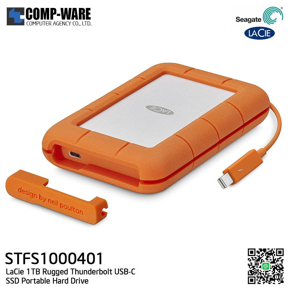 Seagate LaCie 1TB Rugged Thunderbolt USB-C SSD Portable Hard Drive - STFS1000401