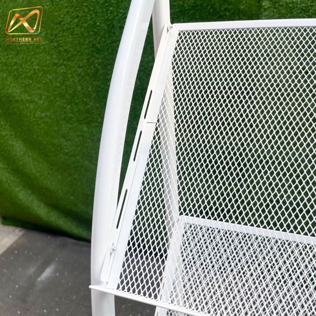 ชั้นวางโบรชัวร์เหล็ก 4 ชั้น สีขาว ขนาด (W)49.5 x (D)31 x (H)150 cm. ถอดประกอบได้