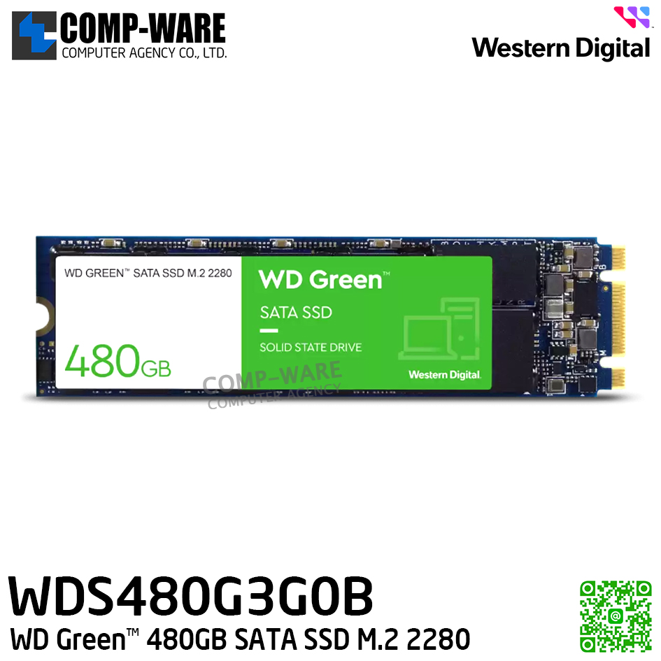 WD SSD GREEN 480GB M.2 SATA READ 545MB/S - WDS480G3G0B - 3Y Warranty