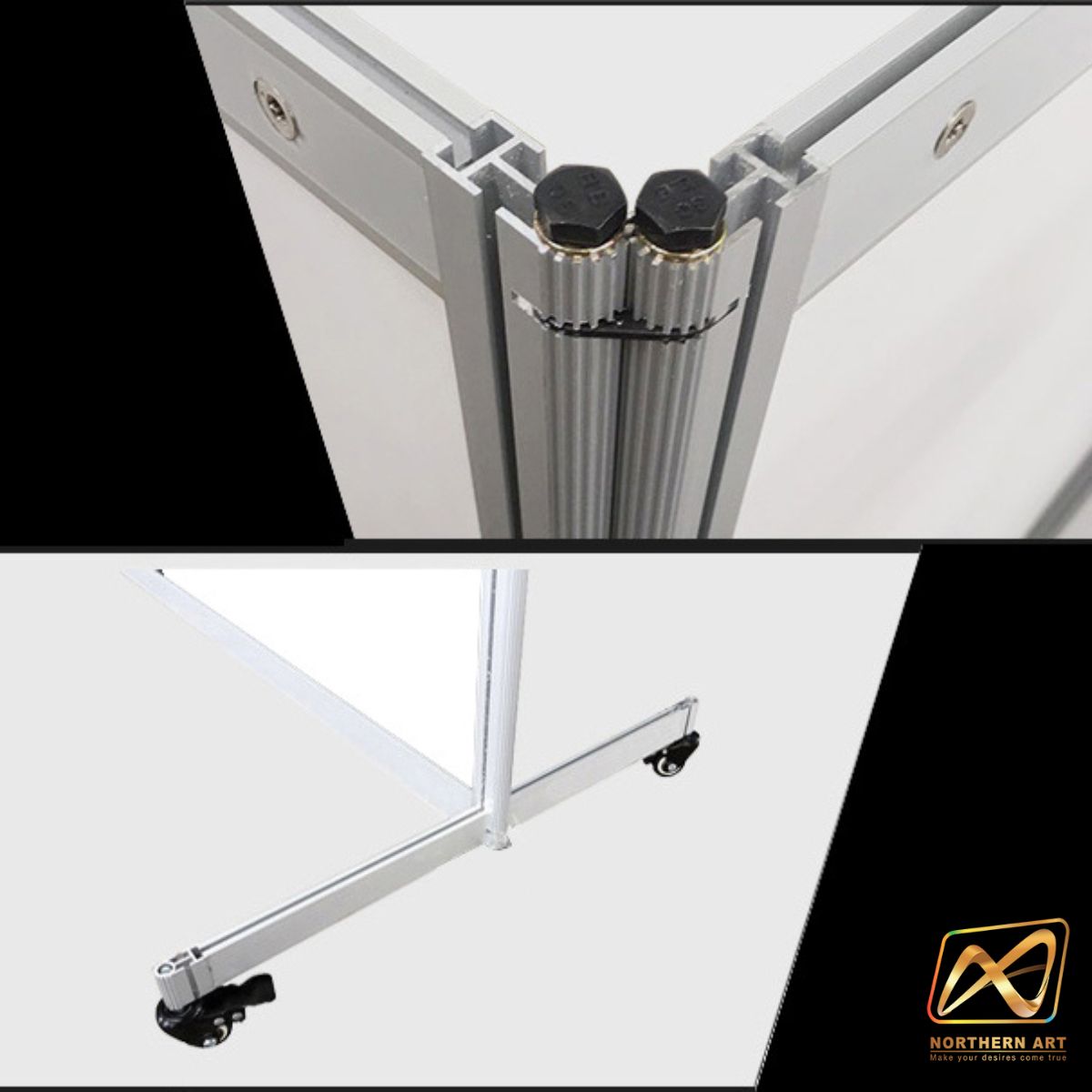 เช่าบอร์ดนิทรรศการ แบบตั้งเดี่ยว พร้อมล้อ ขนาด 100x200 ซม. พับเก็บได้ เคลื่อนย้ายสะดวก พร้อมบริการติดตั้งและรื้อถอน