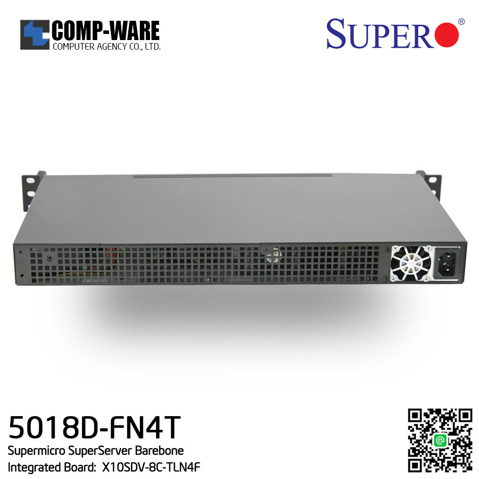 Supermicro SuperServer 5018D-FN4T Barebone Xeon D-1541 8-Core Front IO Mini 1U Rackmount w/ Dual 10GbE