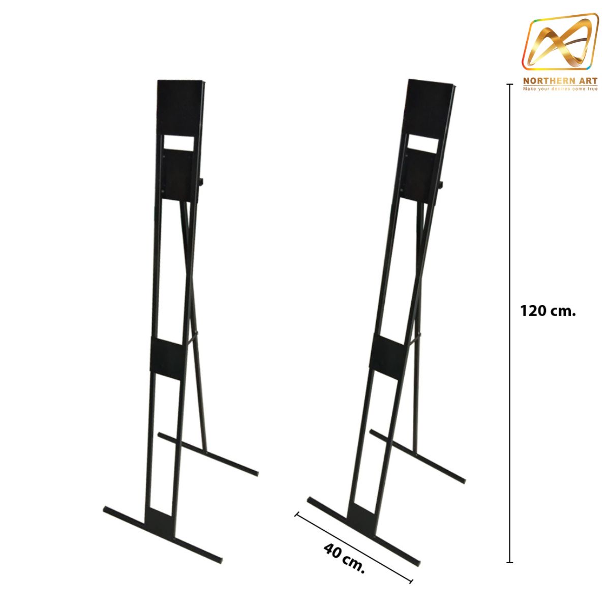 STANDY ขาตั้งสแตนดี้ รุ่นขาเหล็กสีดำ ขนาด 120 ซม. พับได้ (เฉพาะขาตั้ง ไม่รวมงานพิมพ์)