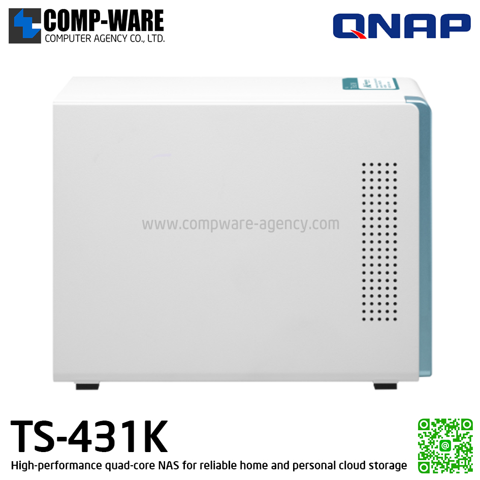 QNAP NAS (4-Bay) TS-431K (1GB DDR3 RAM) Annapurna Labs Quad-Core, Flash Memory 512 MB , 2x GbE LAN, No HDD // 2Y Warranty