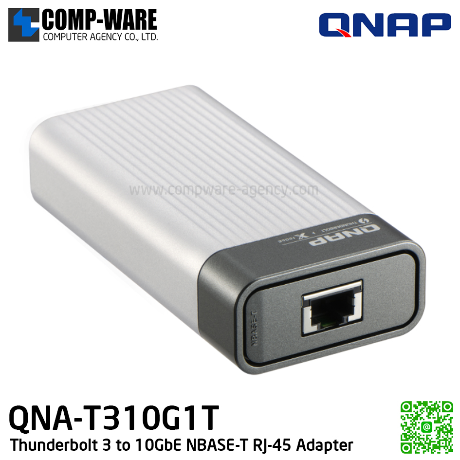 QNAP QNA-T310G1T Thunderbolt 3 to 10GbE Adapter , Connect to 10GbE networks over Thunderbolt™ 3 (รับประกัน 2 ปี) 10GbE/NBASE-T connector