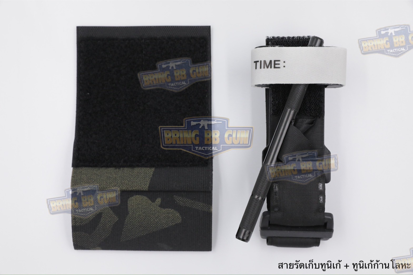 สายรัดเก็บทูนิเก้ แบบติดเข็มขัดยุทธวิธี/เสื้อเวส Version 2 ยางยืด(สำหรับเก็บทูนิเก้) แบบติดเข็มขัดยุทธวิธี/เสื้อเวส สายรัดจัดเก็บอุปกรณ์ทูนิเก้ แบบตีนตุ๊กแก (Belt Mounted Elastic Tourniquet Version 2) (Elastic TQ Holder) (Tourniquet Holder)