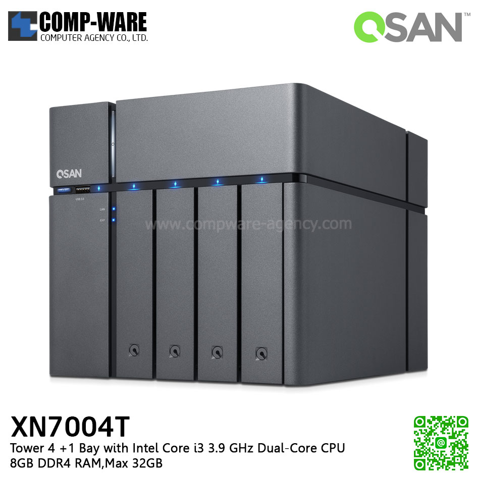 QSAN (4+1 Bays) XCubeNAS XN7004T (8GB RAM) Tower NAS Storage , No HDD