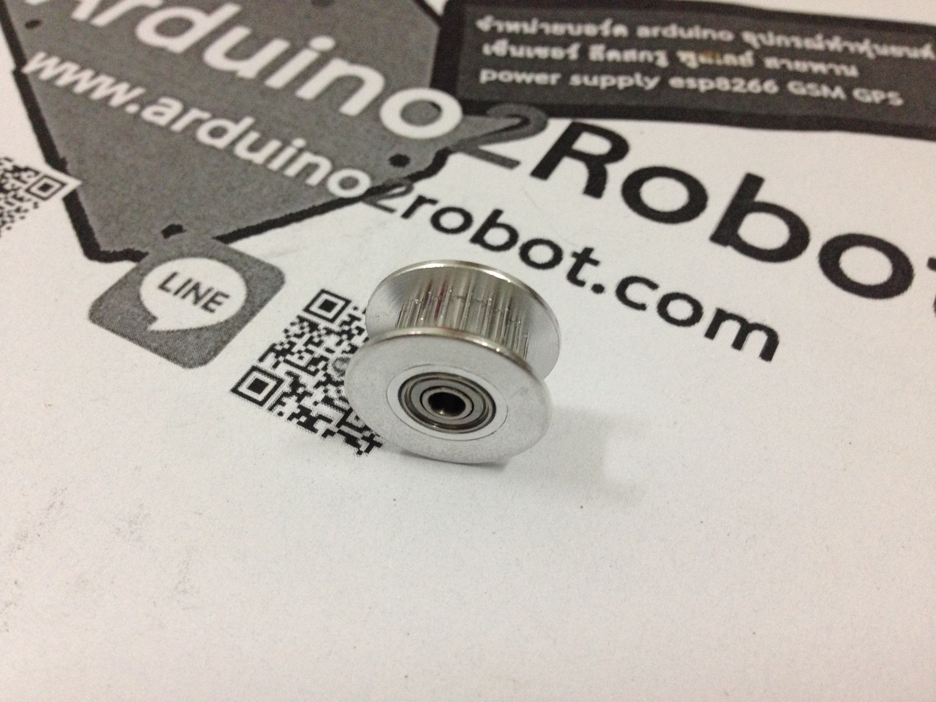 Timing Pulley 20 teeth สำหรับสายพานกว้าง 6mm แบบมีลูกปืนด้านในหมุนอิสระ สำหรับแกน 3mm