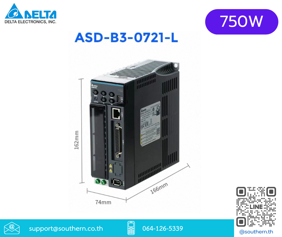 Delta AC Servo Drive ASD-B3-0721-L 750W 220V 3/1-Phase , close loop