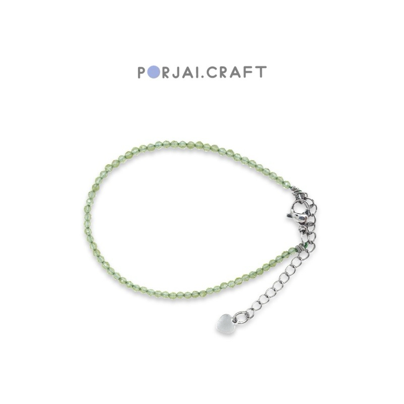 Peridot Faceted Beads Bracelet กำไลแพริดอท