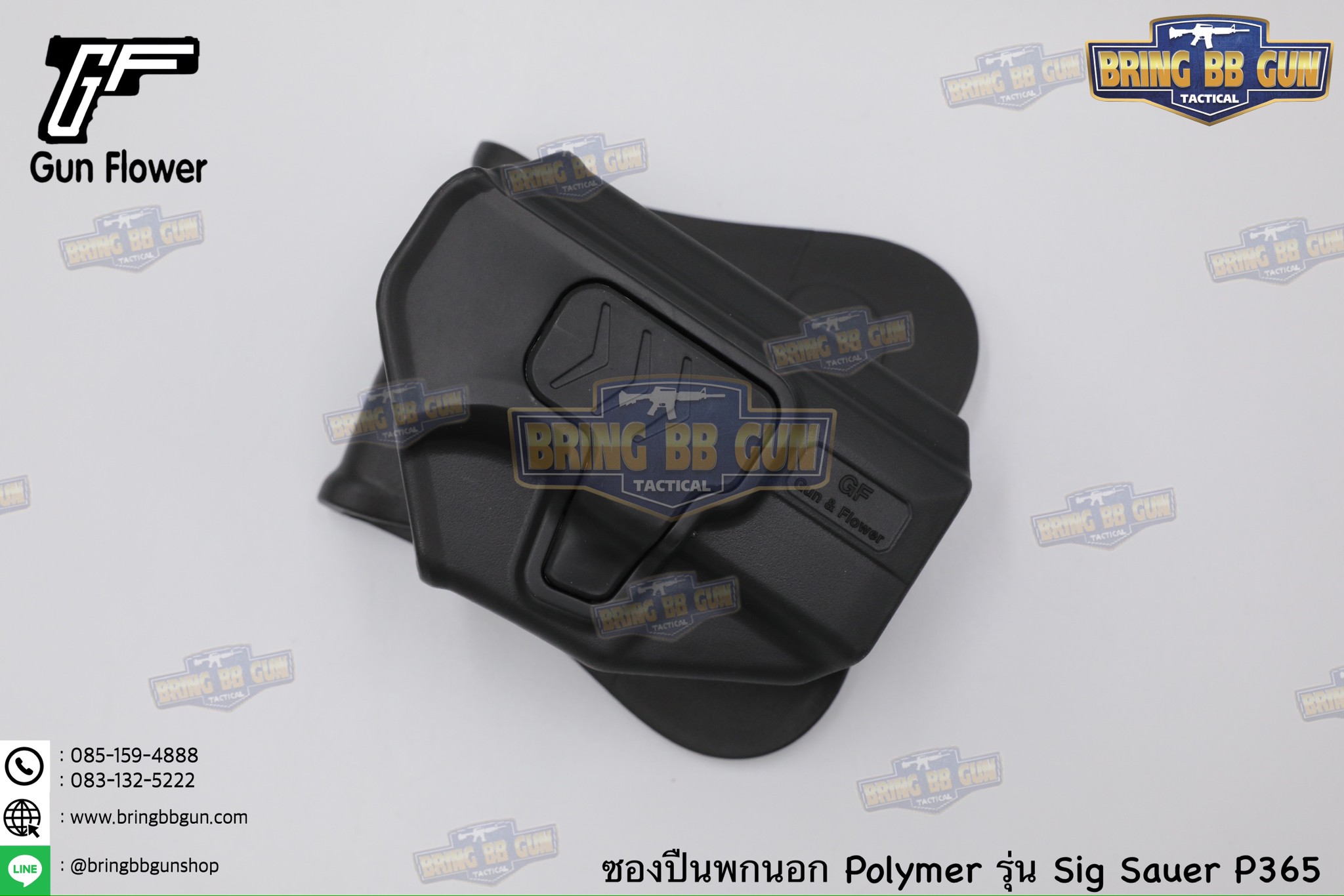 ซองปืนพกนอก Polymer ยี่ห้อ Gun&Flower รุ่น Sig Sauer P365 ผลิตจาก Nylon PA66 แข็งแรง ทนทาน