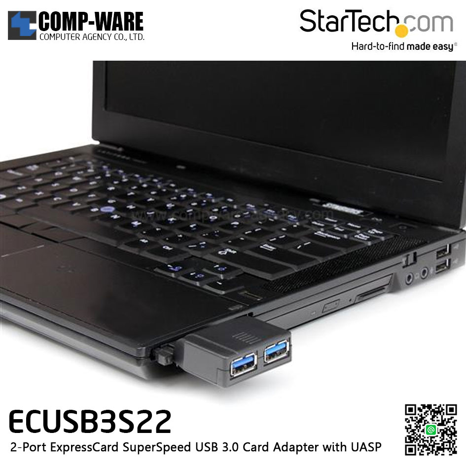 StarTech ECUSB3S22 2-Port ExpressCard SuperSpeed USB 3.0 Card Adapter with UASP Support