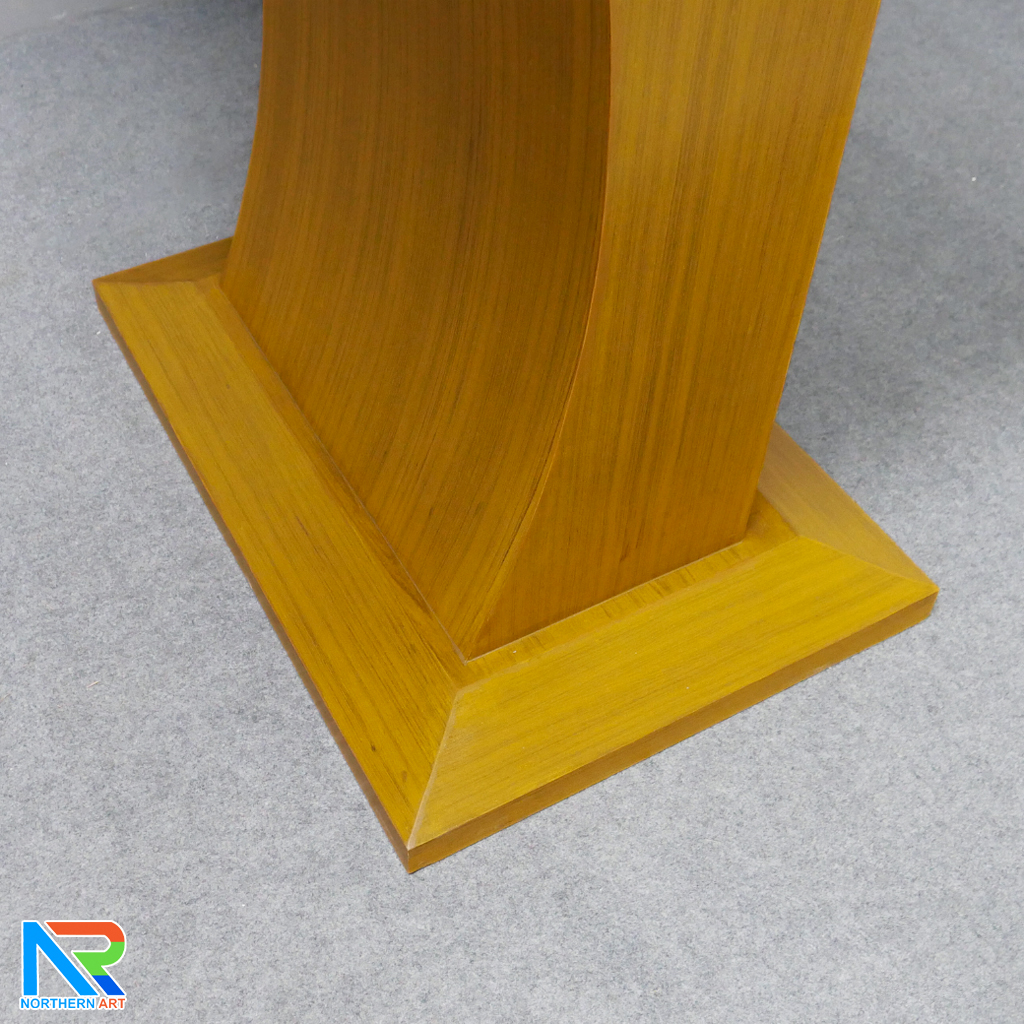 โพเดียมไม้ ยืนคู่ TOP ตรง สีสัก ขนาด (W)90 x (L)55 x (H)112 cm.